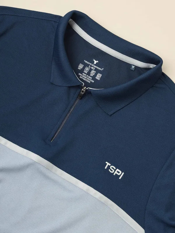 Men Colorblock Slim Fit Polo T-shirt with TECHNO COOL+ - Image 7