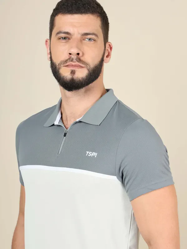 Men Colorblock Slim Fit Polo T-shirt with TECHNO COOL+ - Image 6
