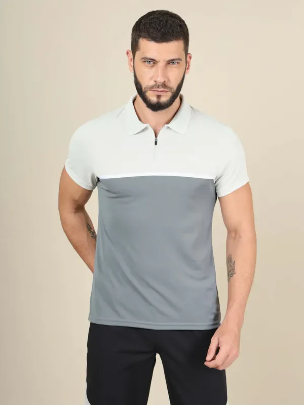 Men Colorblock Slim Fit Polo T-shirt with TECHNO COOL+ - Image 2