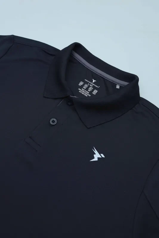 Men Solid Slim Fit Polo T-shirt with TECHNO COOL+ - Image 9