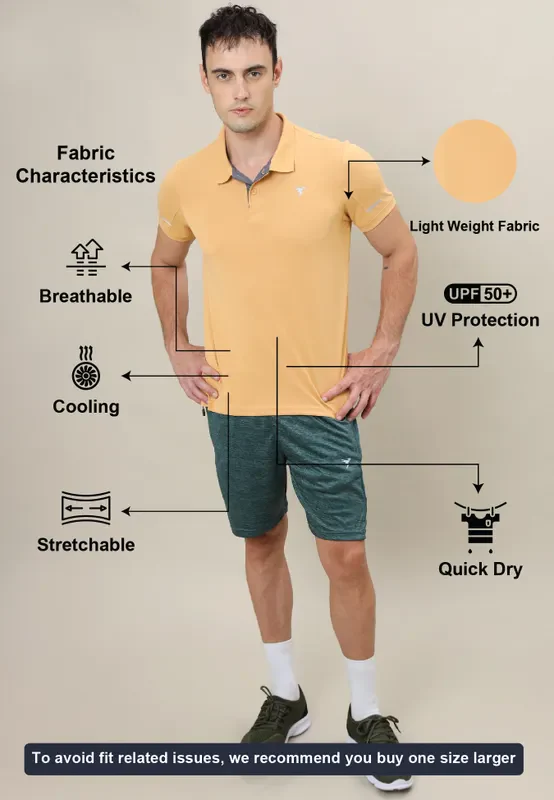 Men Solid Slim Fit Polo T-shirt with TECHNO COOL+ - Image 3