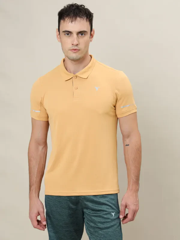 Men Solid Slim Fit Polo T-shirt with TECHNO COOL+ - Image 5
