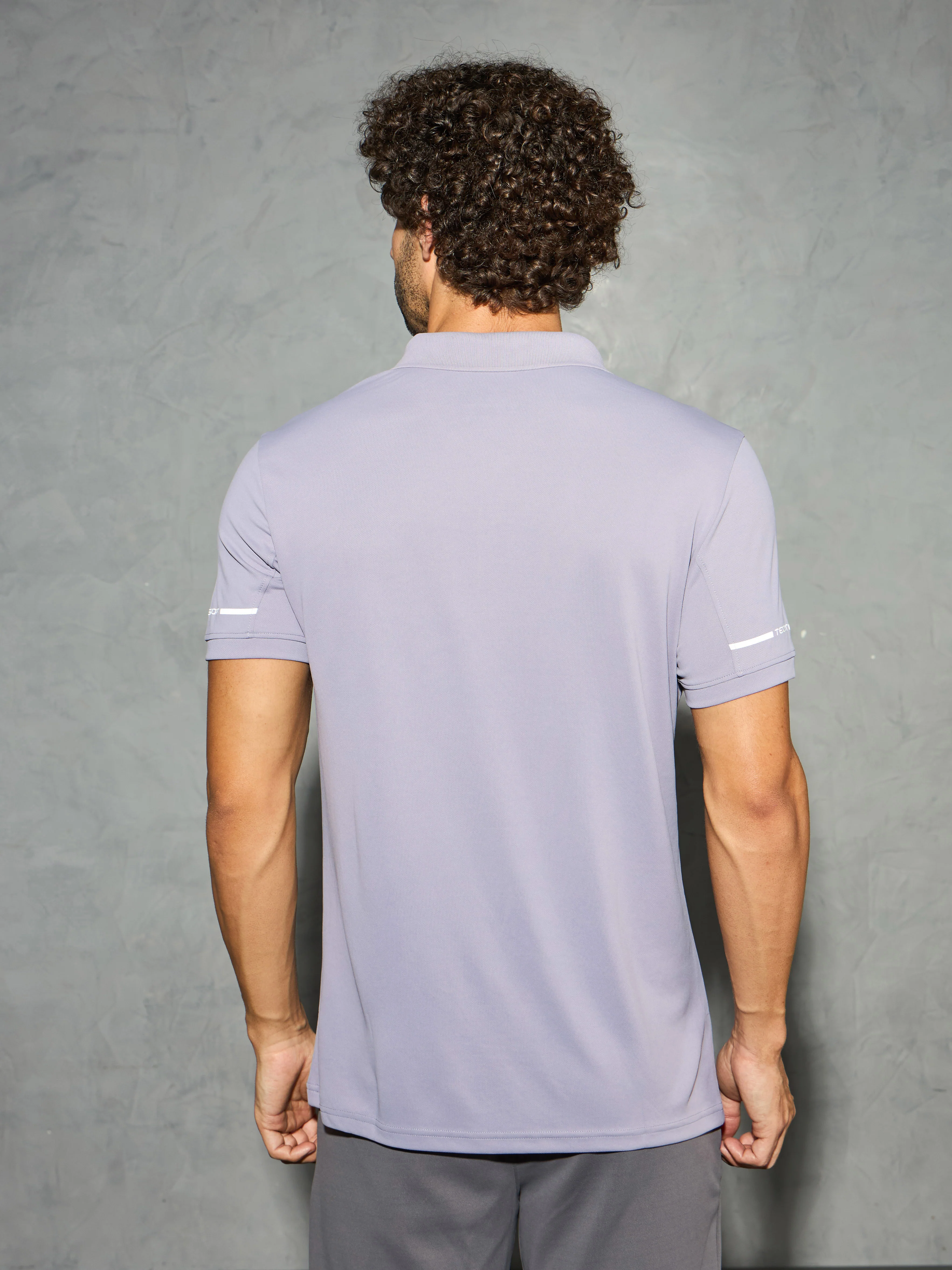 Men Solid Slim Fit Polo T-shirt with TECHNO COOL+ - Image 3