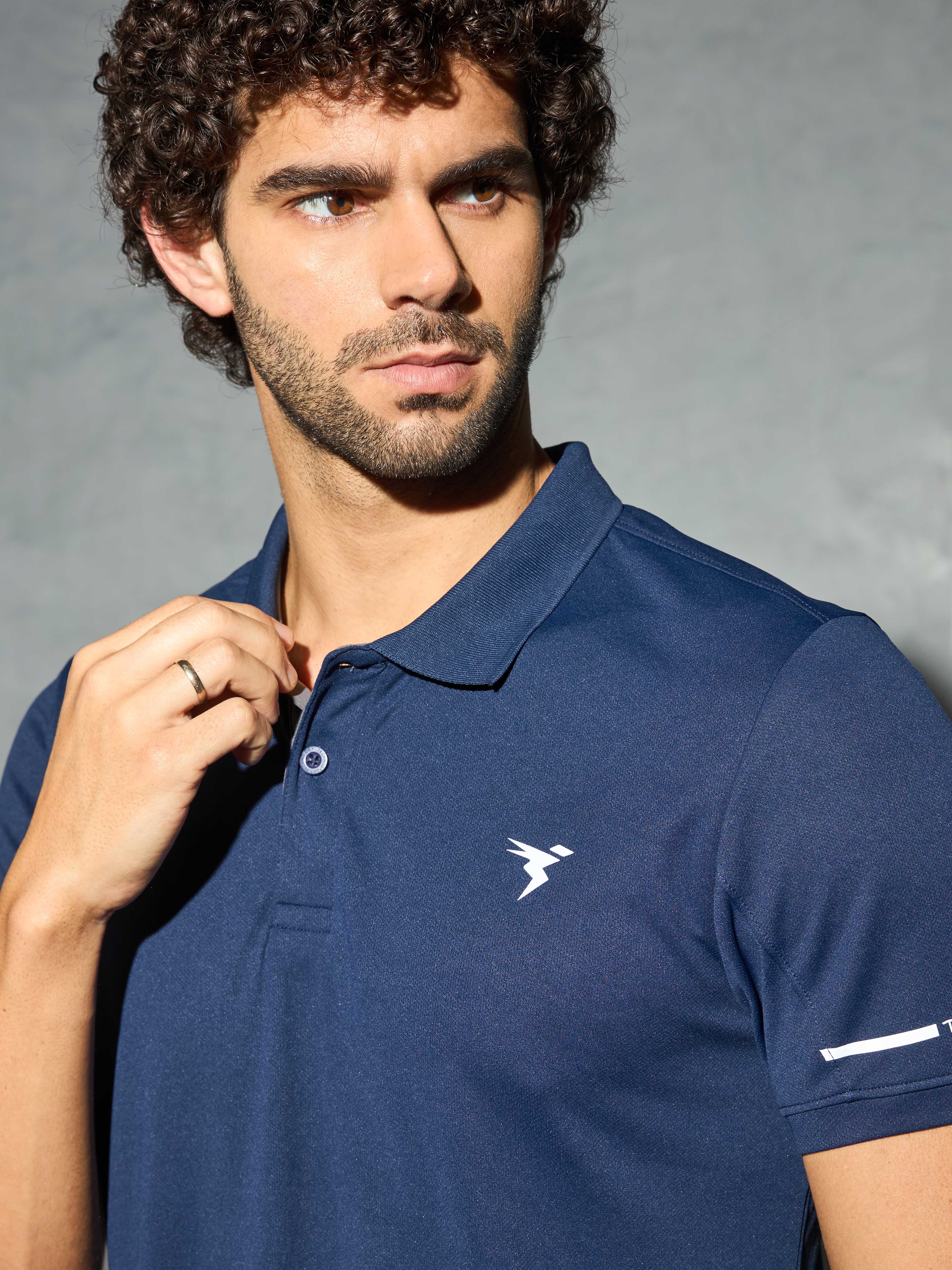 Men Solid Slim Fit Polo T-shirt with TECHNO COOL+ - Image 6