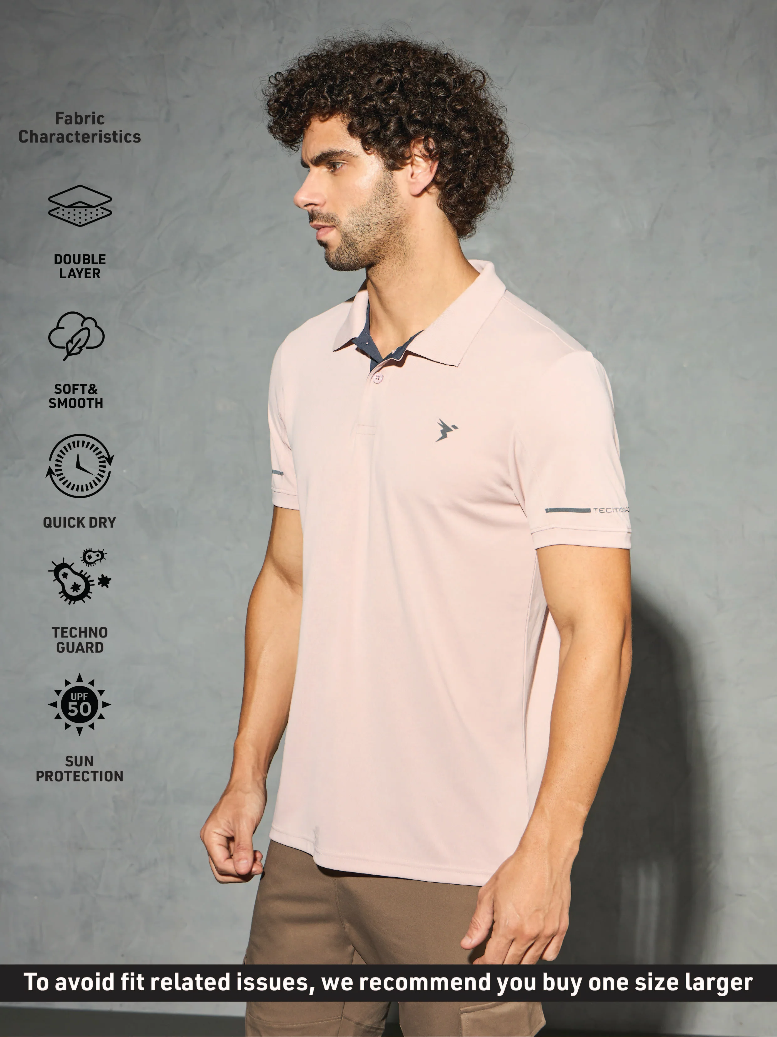 Men Solid Slim Fit Polo T-shirt with TECHNO COOL+ - Image 4