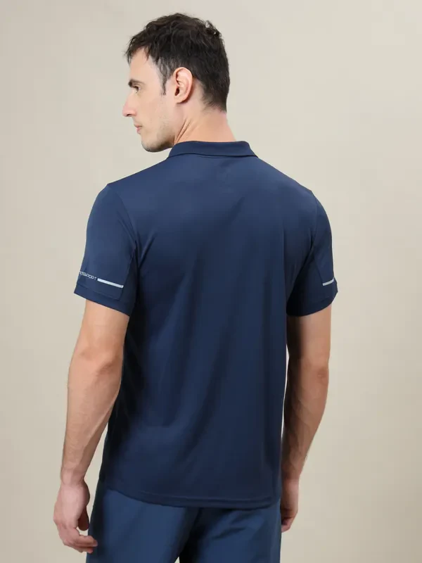 Men Solid Slim Fit Polo T-shirt with TECHNO COOL+ - Image 3