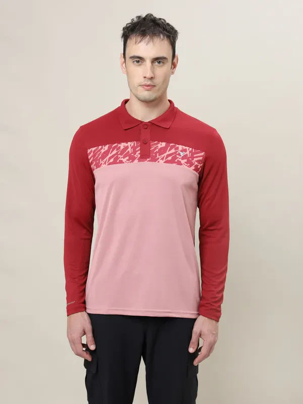 Men Colorblock Slim Fit Polo T-shirt with TECHNO COOL+