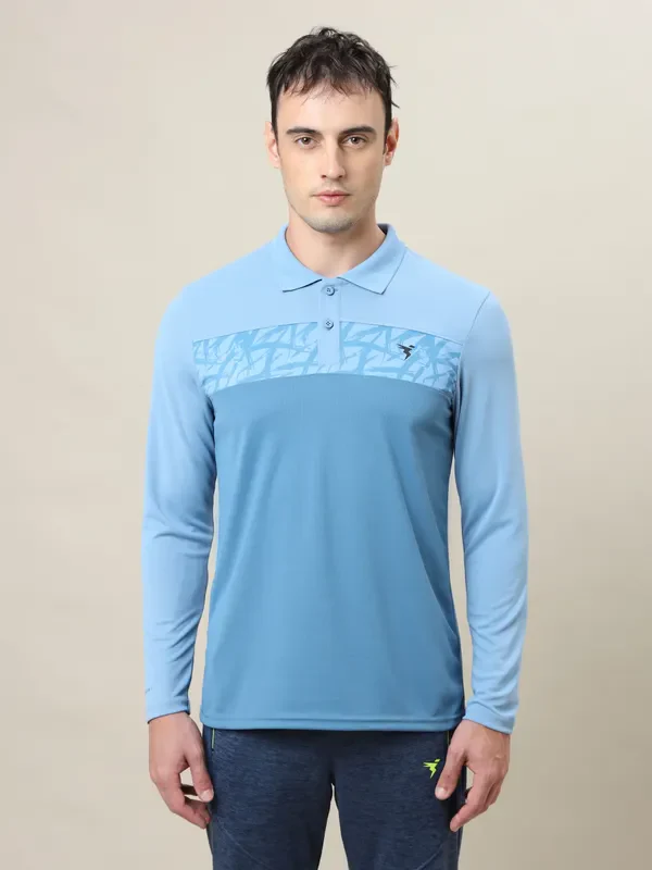 Men Colorblock Slim Fit Polo T-shirt with TECHNO COOL+