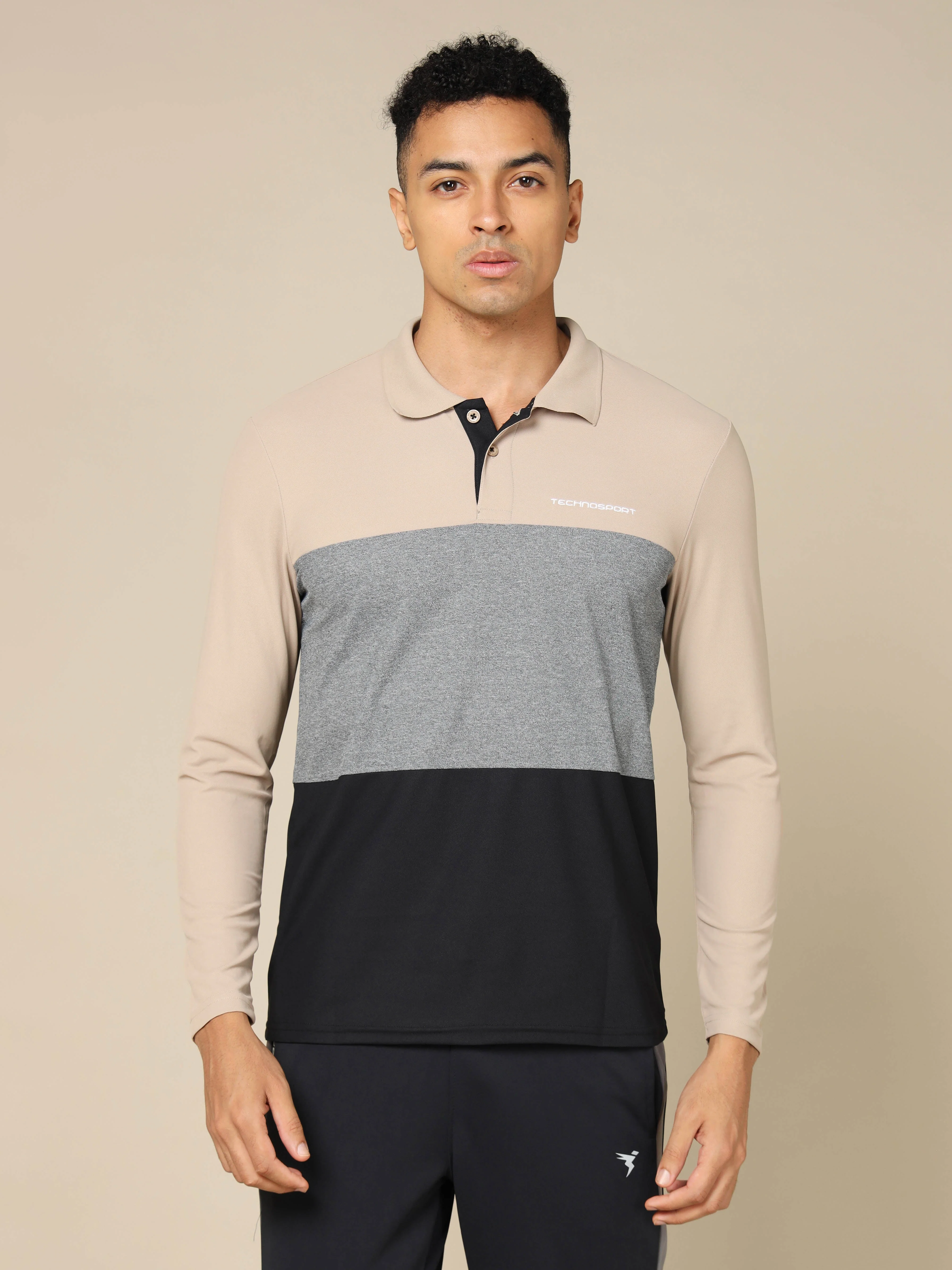 Men Solid Slim Fit Polo T-shirt with MATPIQ - Image 2