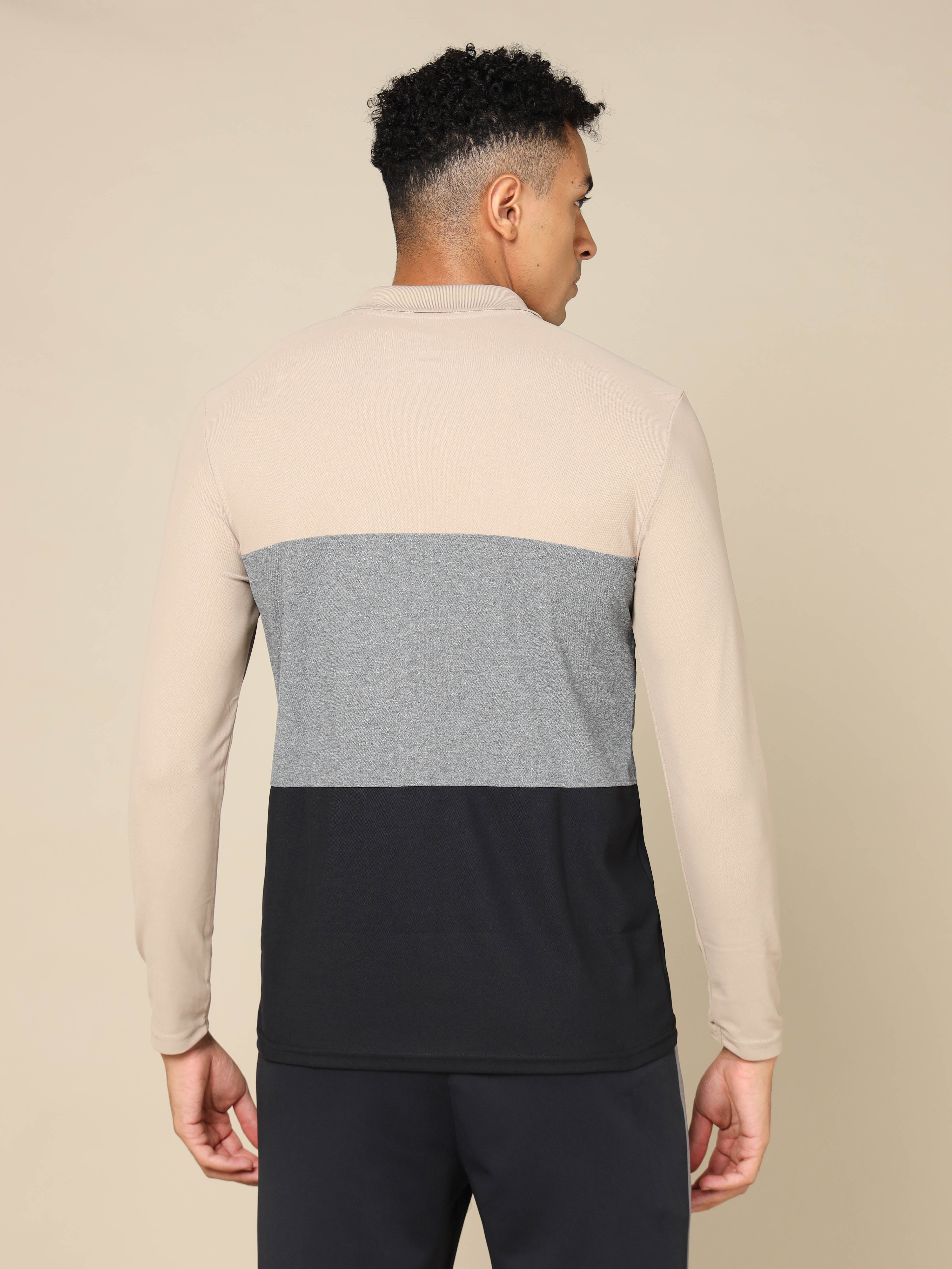 Men Solid Slim Fit Polo T-shirt with MATPIQ - Image 3