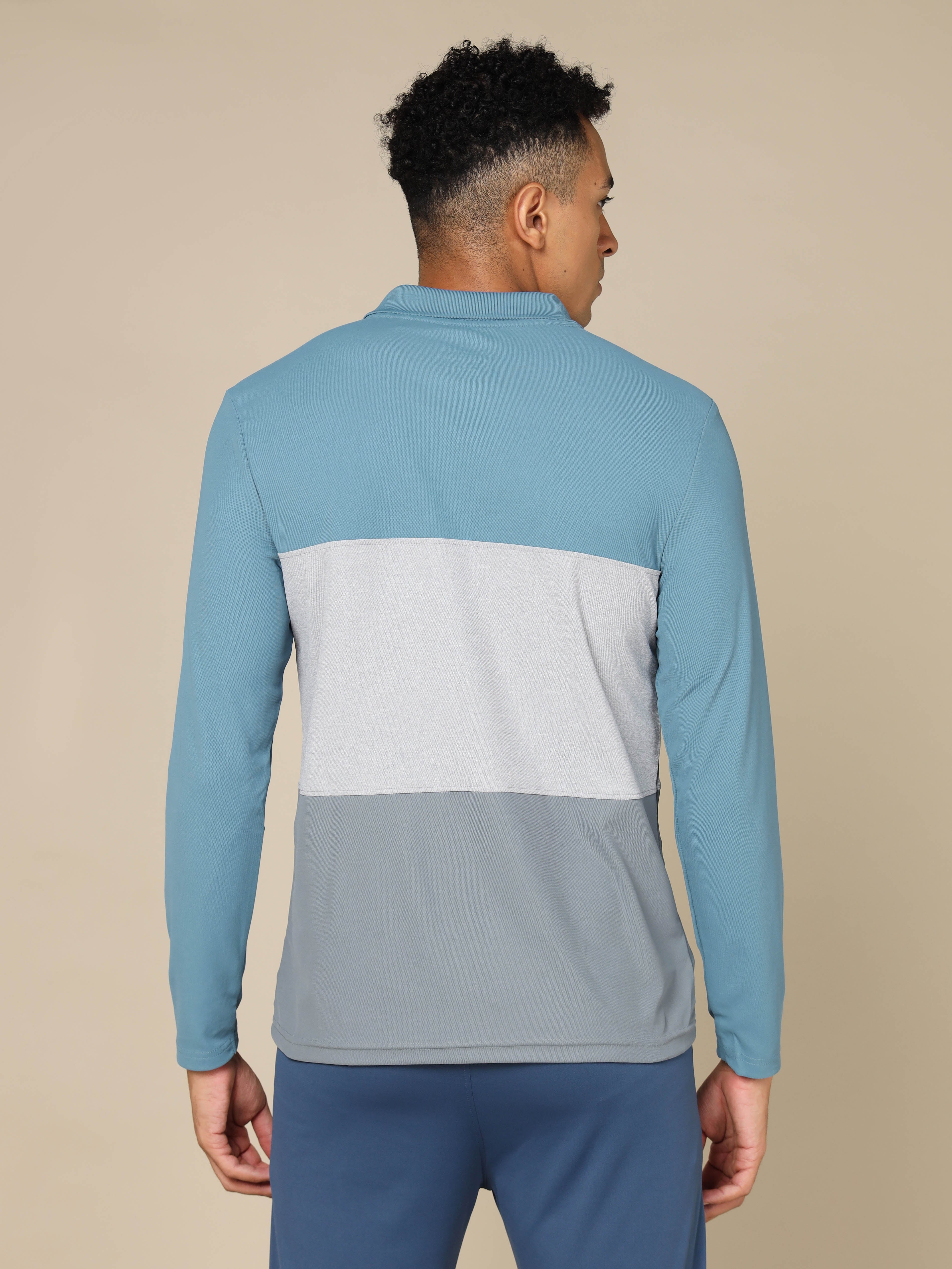 Men Solid Slim Fit Polo T-shirt with MATPIQ - Image 3