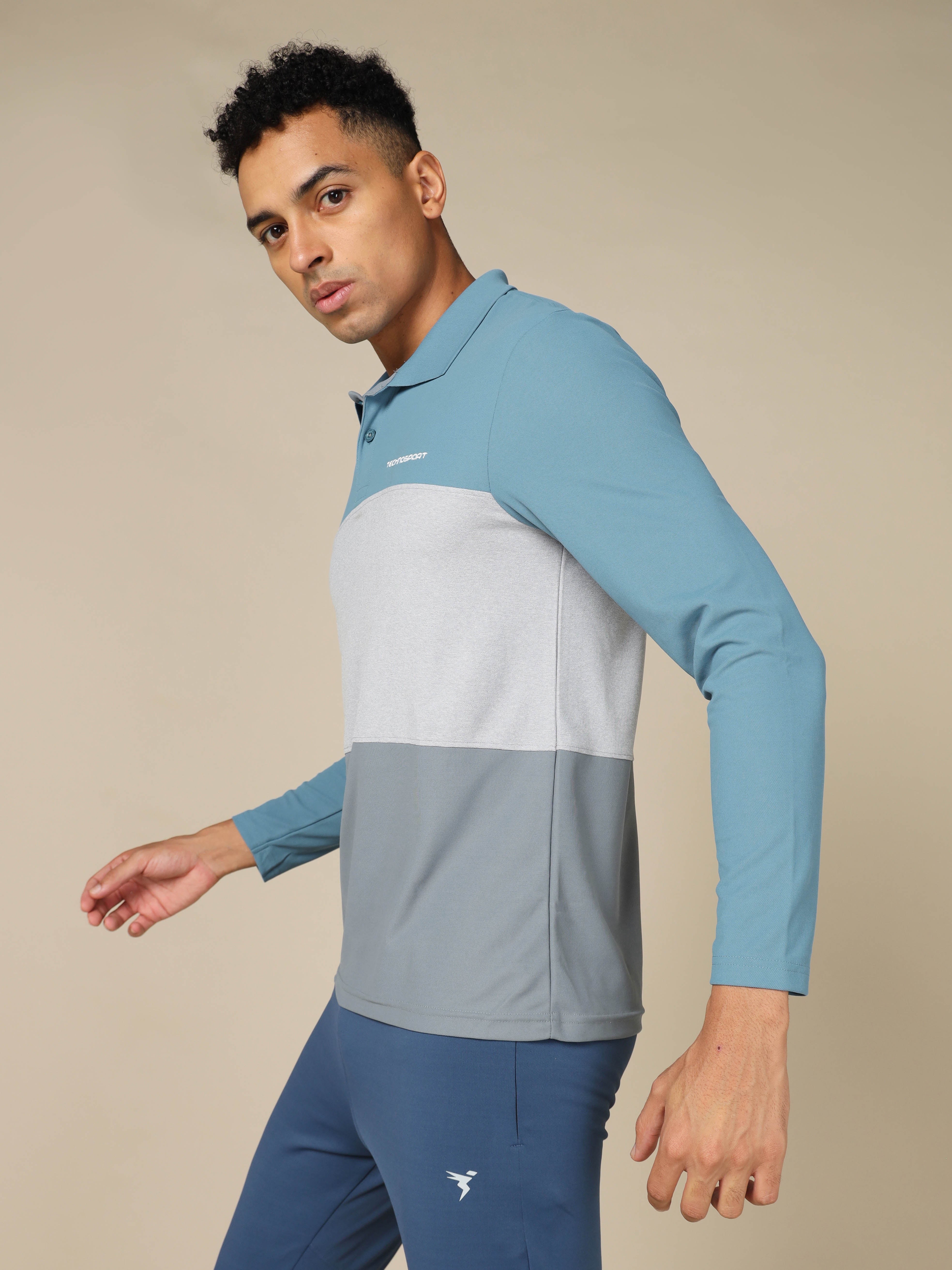 Men Solid Slim Fit Polo T-shirt with MATPIQ - Image 4