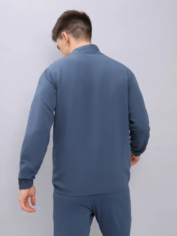 Men Solid Slim Fit Mock Neck Jacket with TECHNOLITE - Image 3