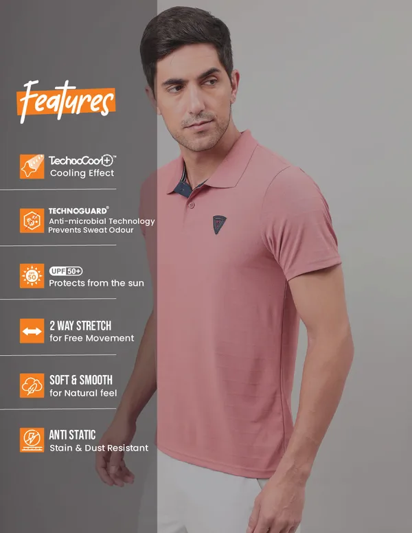 Men Self Design Slim Fit Polo T-shirt with AIRTEX STRIPES - Image 6