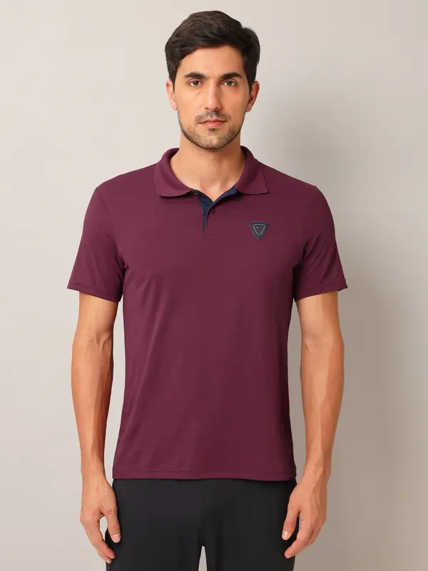 Men Self Design Slim Fit Polo T-shirt with AIRTEX STRIPES