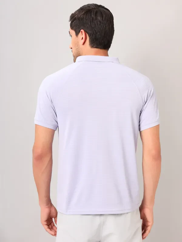 Men Self Design Slim Fit Polo T-shirt with MATPIQ - Image 3