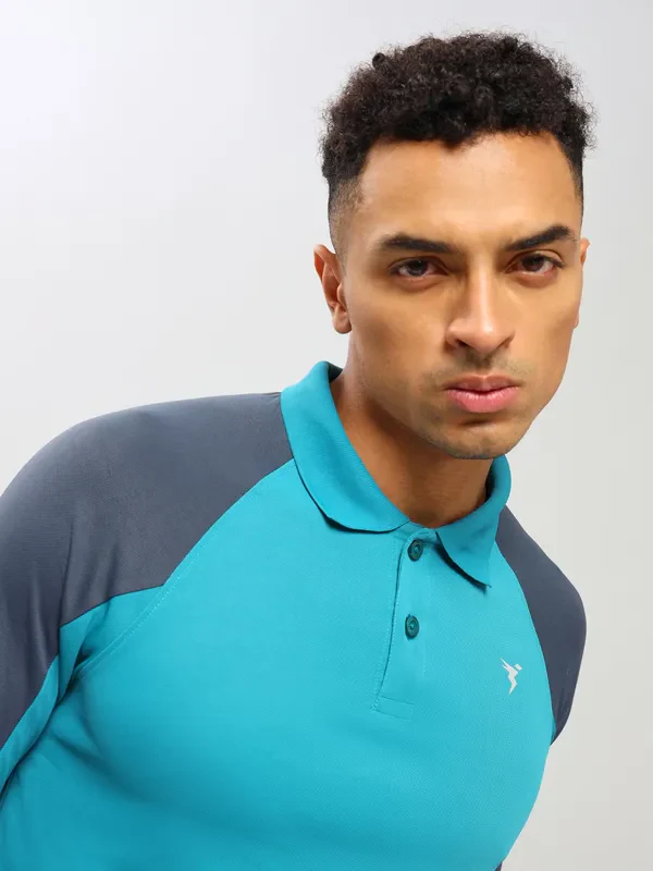 Men Colorblock Slim Fit Polo T-shirt with TECHNO COOL+ - Image 10