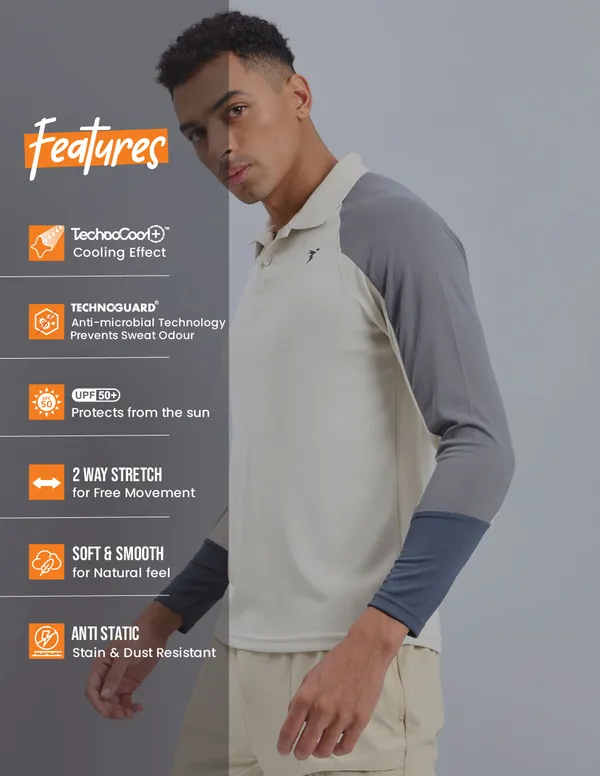 Men Colorblock Slim Fit Polo T-shirt with TECHNO COOL+ - Image 6