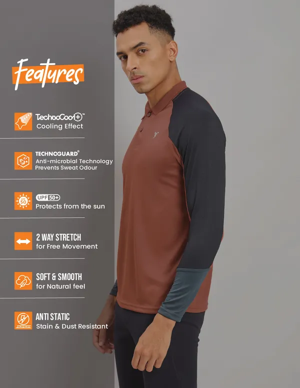 Men Colorblock Slim Fit Polo T-shirt with TECHNO COOL+ - Image 8