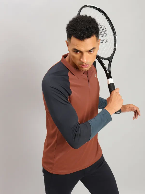 Men Colorblock Slim Fit Polo T-shirt with TECHNO COOL+ - Image 9