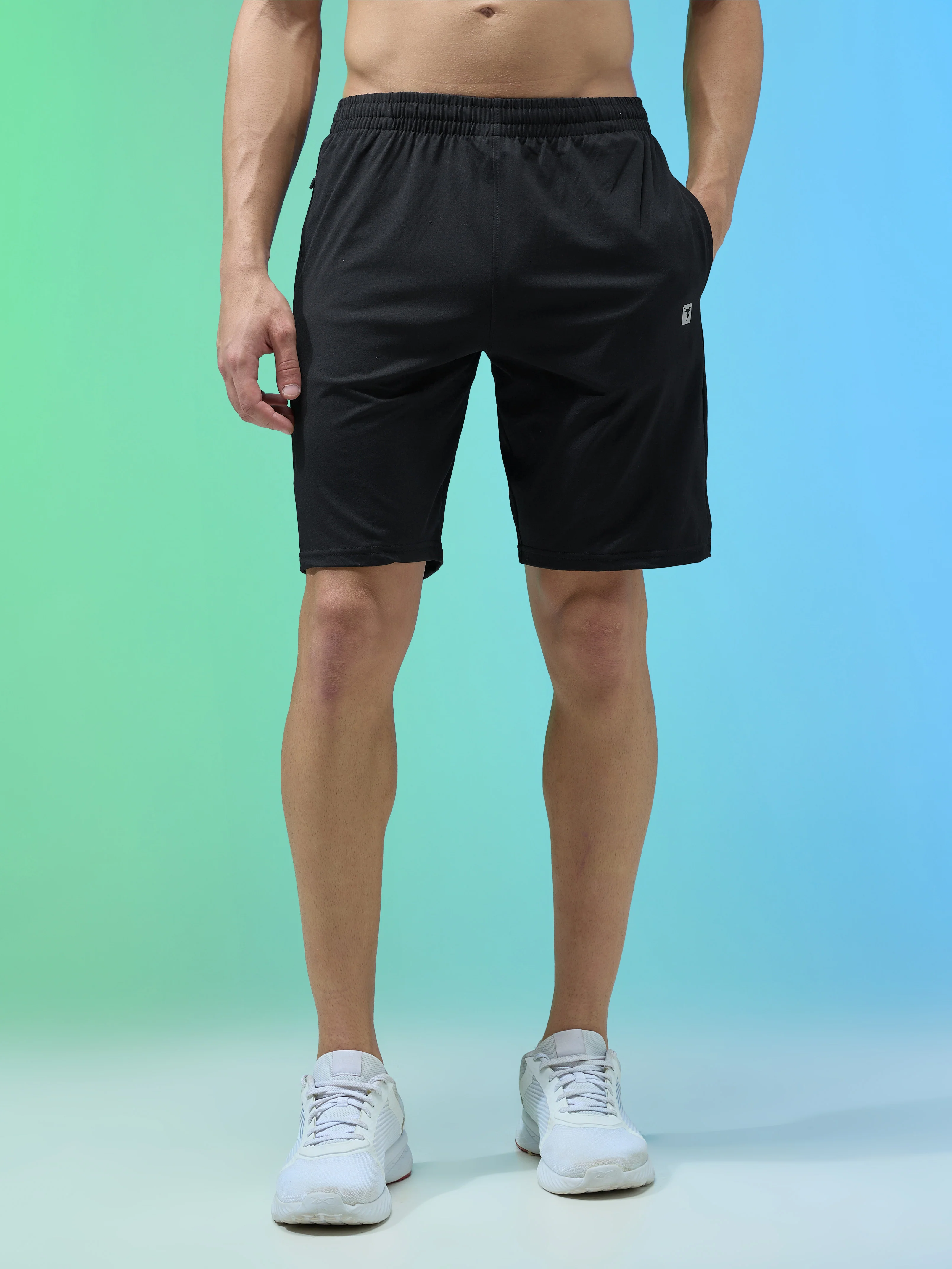Men Melange Slim Fit Shorts with TECHNOLITE - Image 2