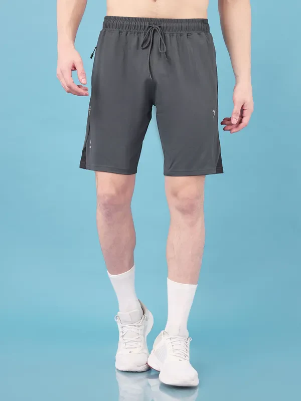 Men Solid Slim Fit Shorts with ELASTO LITE - Image 2