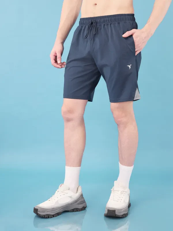 Men Solid Slim Fit Shorts with ELASTO LITE - Image 4