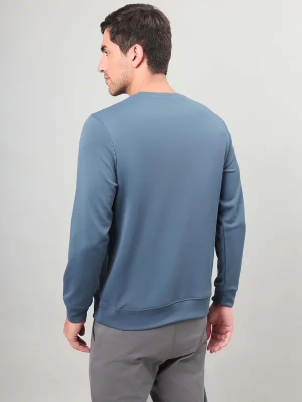 Men Printed Slim Fit Crew Neck Sweatshirt with ELASTO PLUS - Image 3