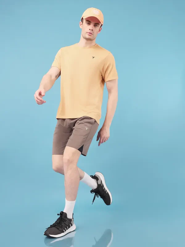 Men Solid Slim Fit Crew Neck T-shirt with TECHNO COOL+ - Image 2