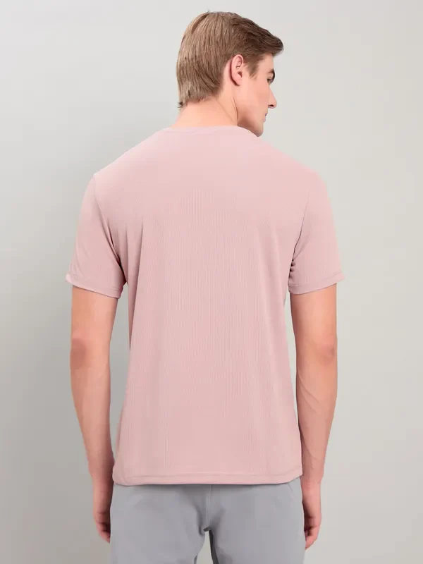 Men Solid Slim Fit Crew Neck T-shirt with TECHNO COOL+ - Image 3