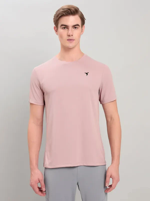 Men Solid Slim Fit Crew Neck T-shirt with TECHNO COOL+ - Image 4