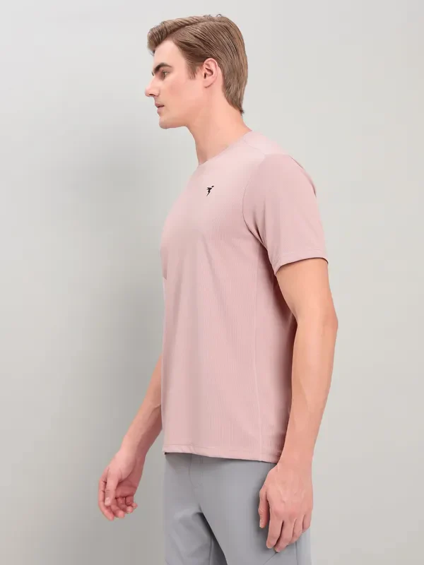 Men Solid Slim Fit Crew Neck T-shirt with TECHNO COOL+ - Image 5