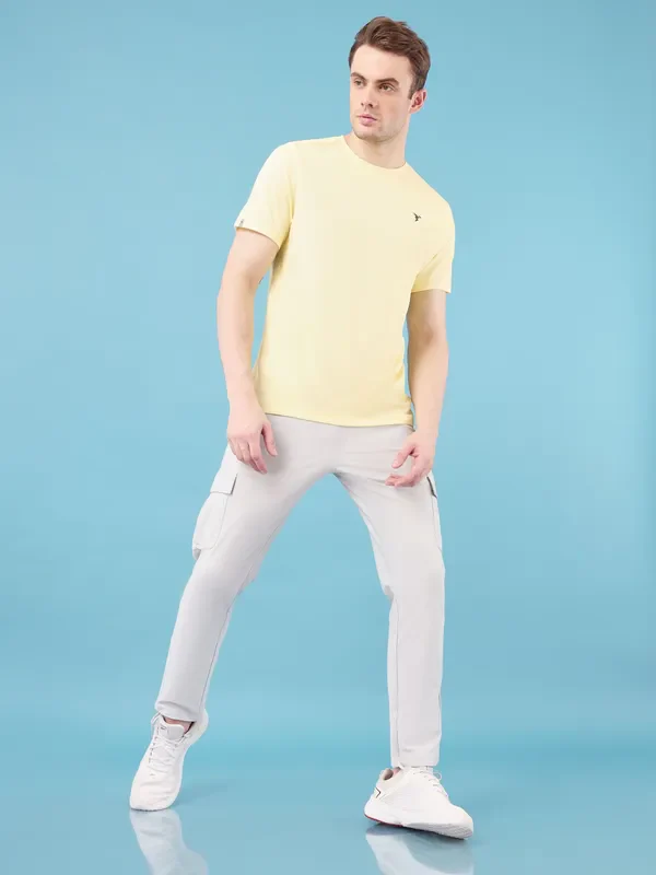 Men Solid Slim Fit Crew Neck T-shirt with TECHNO COOL+ - Image 5