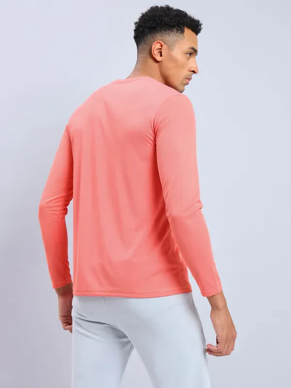 Men Solid Slim Fit Crew Neck T-shirt with TECHNO COOL+ - Image 3