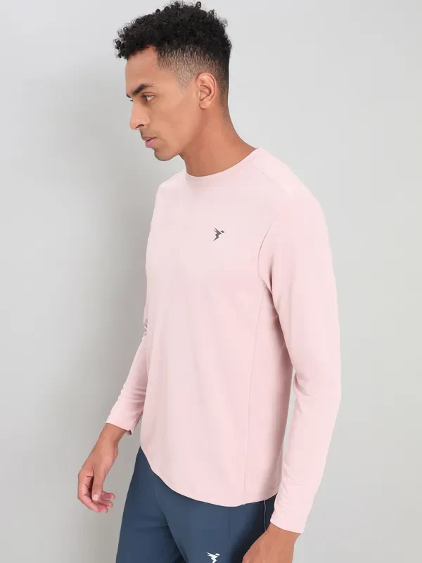 Men Solid Slim Fit Crew Neck T-shirt with TECHNO COOL+ - Image 4