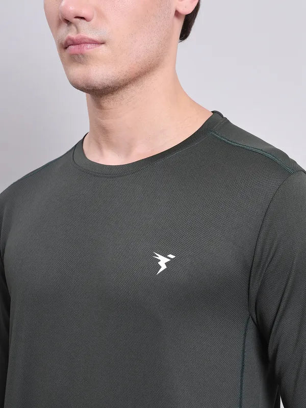 Men Solid Slim Fit Crew Neck T-shirt with TECHNO COOL+ - Image 6
