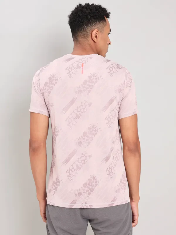 Men Jacquard Slim Fit Crew Neck T-shirt with DOUBLE COOL - Image 3