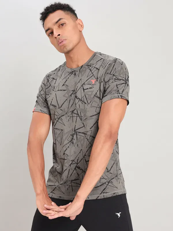 Men Jacquard Slim Fit Crew Neck T-shirt with DOUBLE COOL - Image 6