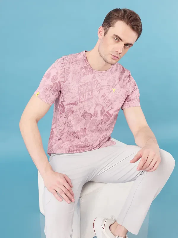 Men Jacquard Slim Fit Crew Neck T-shirt with DOUBLE COOL - Image 2