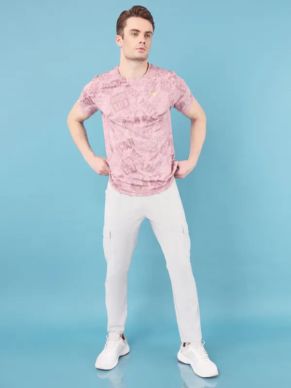 Men Jacquard Slim Fit Crew Neck T-shirt with DOUBLE COOL - Image 5