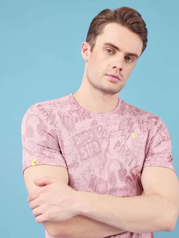 Men Jacquard Slim Fit Crew Neck T-shirt with DOUBLE COOL - Image 6