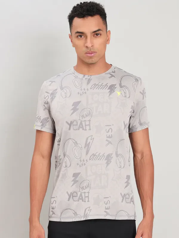 Men Jacquard Slim Fit Crew Neck T-shirt with DOUBLE COOL - Image 2