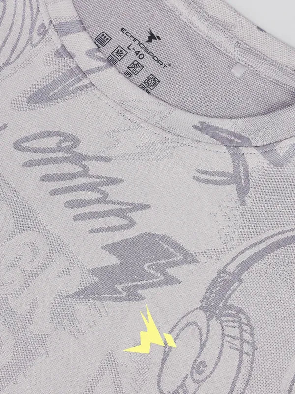 Men Jacquard Slim Fit Crew Neck T-shirt with DOUBLE COOL - Image 7