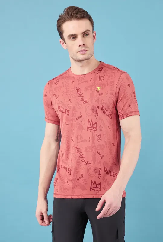 Men Jacquard Slim Fit Crew Neck T-shirt with DOUBLE COOL - Image 2