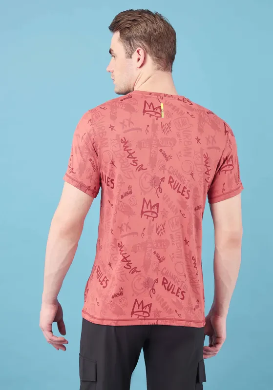 Men Jacquard Slim Fit Crew Neck T-shirt with DOUBLE COOL - Image 3