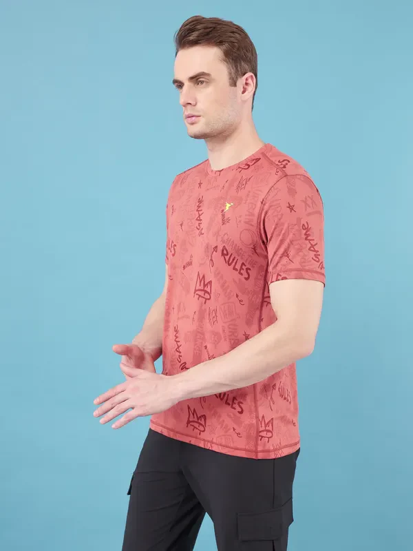 Men Jacquard Slim Fit Crew Neck T-shirt with DOUBLE COOL - Image 4
