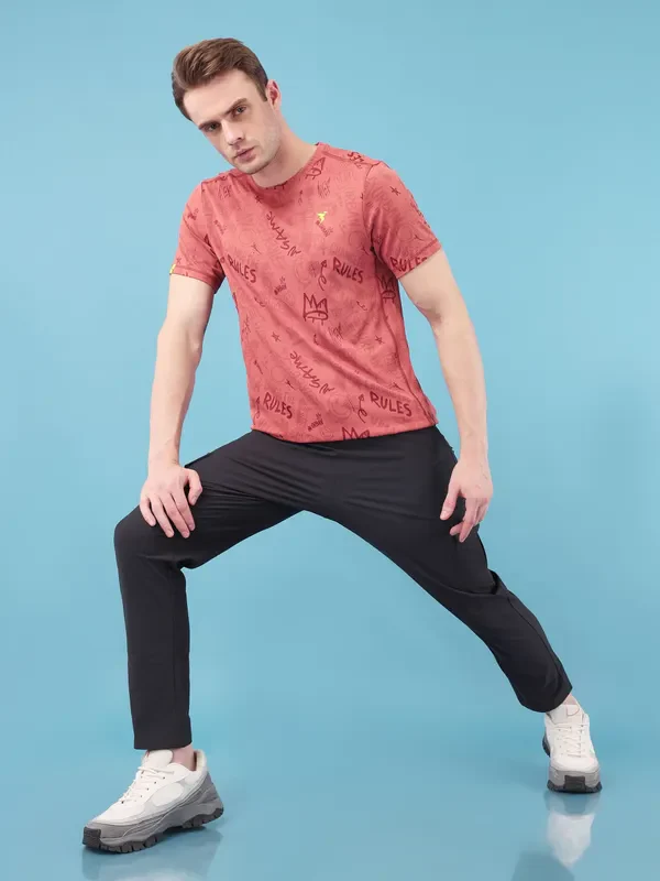 Men Jacquard Slim Fit Crew Neck T-shirt with DOUBLE COOL - Image 5