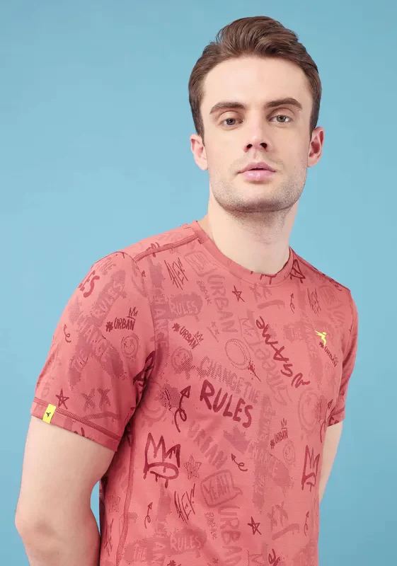 Men Jacquard Slim Fit Crew Neck T-shirt with DOUBLE COOL - Image 6