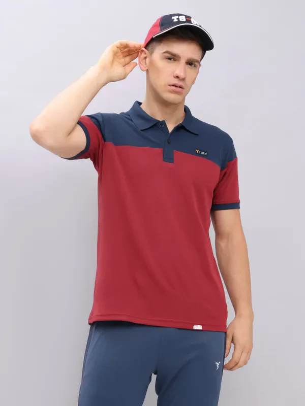 Men Colorblock Slim Fit Polo T-shirt with TECHNO DRY - Image 6