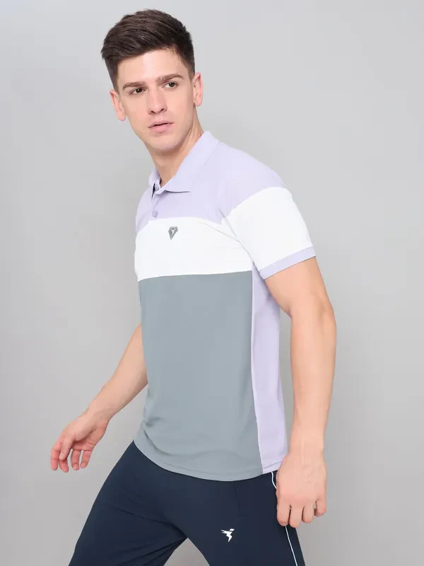 Men Colorblock Slim Fit Polo T-shirt with MATPIQ - Image 5
